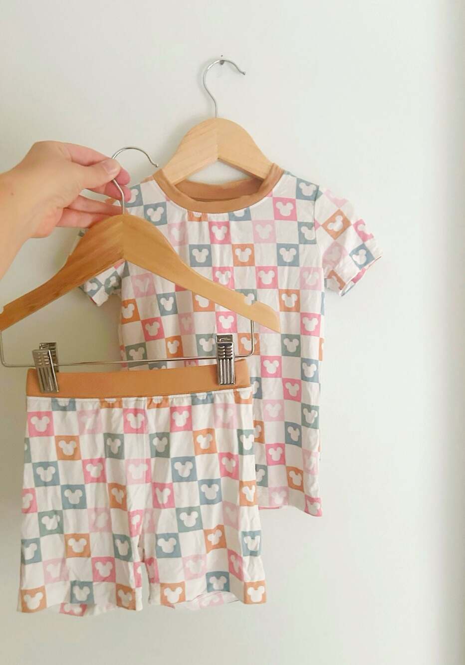 Five Sisters Bamboo Mickey Mouse Checkered Pajama Set Size 2T